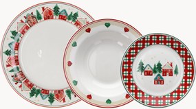 Porcelánová súprava riadu Atollo Christmas Conversation, 6 osôb, 18 ks