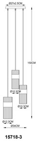 GLOBO SCARFINA 15718-3 Závesné svietidlo