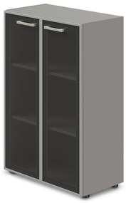 Stredná široká skriňa TopOffice 79,8 x 40,4 x 119,5 cm, sivá