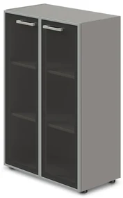Stredná široká skriňa TopOffice 79,8 x 40,4 x 119,5 cm, sivá