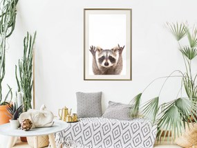 Artgeist Plagát - Raccoon [Poster] Veľkosť: 40x60, Verzia: Čierny rám