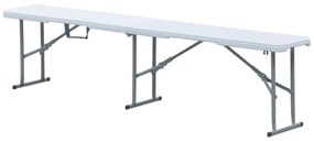 Autronic Záhradná lavička, kov, plast, biela, AZ-K1001 WT