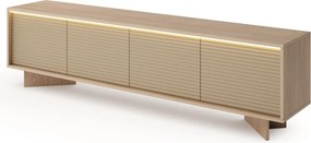 Široká TV skrinka Semi E 204 cm 4D LED cappuccino bolivar prírodný