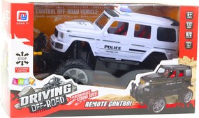 LEAN Toys RC policajné terénne auto na diaľkové ovládanie biele 1:12