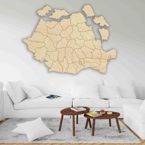 SENTOP | Drevená mapa na stenu Rumunsko| SENTOP M006