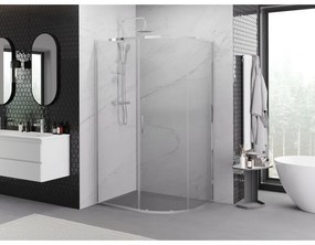 Mexen Exo, asymetrický sprchovací kút s posuvnými dverami 120 x 90 cm, 6mm číre sklo, chrómový profil, 8131-120-090-01-00