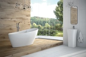 Besco Voľne stojaca vaňa z liateho mramoru Keya 165x70 BESCO-Typ výpuste: Click-Clack s vrchným čistením, grafit, BESCO-Rozmery: 163,5x70,5, BESCO-Fa…