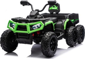 LEAN CARS Štvorkolka na batérie ATV 6 kolies s prívesom JC606 24V 4x4 zelená