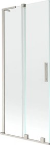Mexen Velar L, 2-krídlová posuvná vaňová zástena 85 x 150 cm, 8mm číre sklo, brúsená oceľ, 896-085-003-01-97