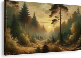 Obraz - Slnko žiariace lesom (90x60 cm)