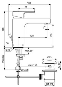 Ideal Standard Edge - Umývadlová batéria, s odtokovou garnitúrou, chróm A7104AA