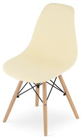 Set dvoch jedálenských stoličiek OSAKA krémové (hnedé nohy) 2ks