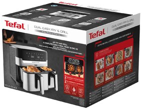 Teplovzdušná fritéza Tefal Dual Easy Fry & Grill 2v1 EY905D10 Nerezová/Čierna