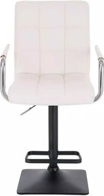 LuxuryForm DESIGN Barová stolička VERONA na čiernej hranatej podstave - biela