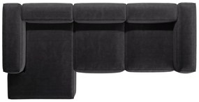 Tmavosivá menčestrová rohová pohovka (ľavý roh/s leňoškou) Bergano – Cosmopolitan Design