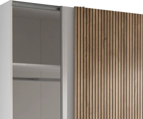 Šatníková skriňa Berno, 170 cm, biela/dub