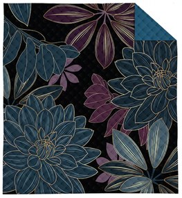 Detexpol Luxusný prehoz na posteľ 220x240 cm - Modré kvety