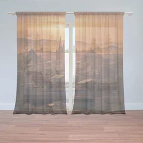 Sablio Záclony Barcelona Night Skyline: 2ks 150x250cm