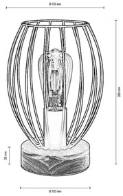 Spot-Light DO84449174 - Stolná lampa GUNNAR 1xE27/25W/230V dub