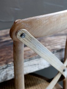Prírodná drevená stolička s ratanovým výpletom Old French chair - 45*40*88 cm