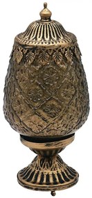 Hnedá sklenená svietiaca LED lampáš Balli - Ø 8*19 cm