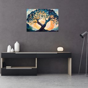 Sklenený obraz – Mozaika – slnko a strom II. (70x50 cm)