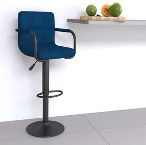 Barová stolička modrá zamatová