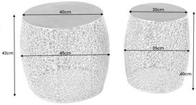 Konferenčný stolík Sada listov 2ks 40cm strieborná