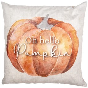 Béžovo-oranžová obliečka na vankúš s tekvicou Pumpkin Patch - 45*45 cm