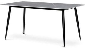 Stůl jídelní, 160x90x76 cm, keramika, kov, šedá, černá