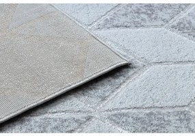 Moderný MEFE koberec B400 vzor kocka, geometrický 3D - Štrukturálny, dve vrstvy rúna sivá Veľkosť: 80x150 cm