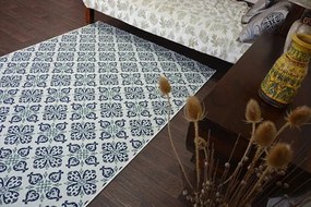 Koberec COLOR 19246/969 SISAL Kvety biely