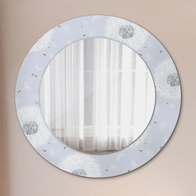Okrúhle ozdobné zrkadlo na stenu Kvety púpavy fi 50 cm