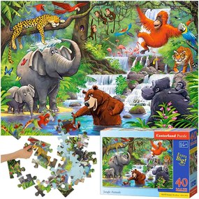 KIK CASTORLAND Puzzle 40el. Maxi Jungle Animals - Zvieratá v džungli