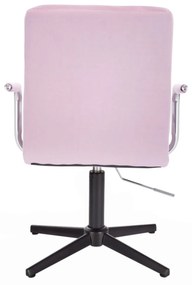 LuxuryForm DESIGN Stolička VERONA VELUR na čiernom kríži - levanduľa