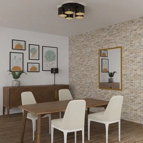 Luster prisadený LOFT SHADE 5xE27/60W/230V čierna/zlatá