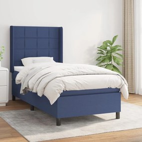 Boxspring posteľ s matracom modrá 100x200 cm látka 3131415