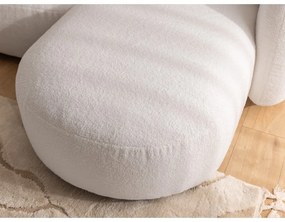 Krémovobiela rohová pohovka z textílie buklé (pravý roh/s leňoškou) Orbit – Ropez