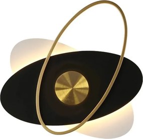 Toolight Toolight, LED nástenné svietidlo 8W APP1432-CW, čierna-zlatá-biela, OSW-03500