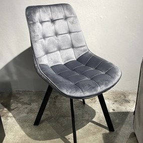 PROXIMA.store - Čalúnená jedálenska stolička RICK FARBA: sivá, MATERIÁL: zamat