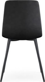 Jedálenská stolička MILO zamatová, čierna / čierne nohy