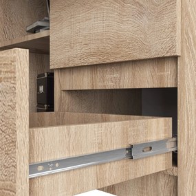 Rohový písací stôl B16 124 cm dub sonoma pravý