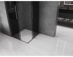 Mexen Velar Duo, sprchový kút s posuvnými dverami 90 x 90 cm, 8mm šedé sklo, brúsený grafit, 871-090-090-42-95