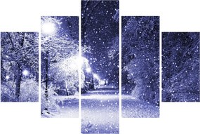 Obraz - Čarovná zimná noc (150x105 cm)