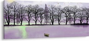 Obraz - Pramice na jazere (120x50 cm)