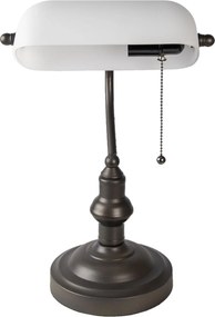 Kovová stolná lampa s bielym tienidlom Michel - Ø 27 * 40 cm E27 / max 1 * 60W