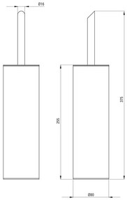 Deante Silia, toaletná WC kefa na postavenie, brúsený bronz, DEA-ADI_C712