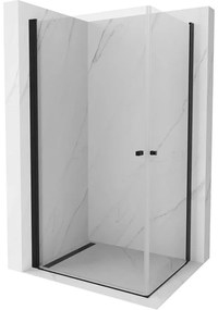 Mexen Pretoria Duo, sprchovací kút s 2-krídlovými dverami 80 (dvere) x 70 (dvere) cm, 6mm číre sklo, čierny profil, 852-080-070-70-00-02