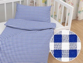Biante Detské bavlnené posteľné obliečky do postieľky Sandra SA-057 Modro-biele kocky Do postieľky 90x140 a 40x60 cm