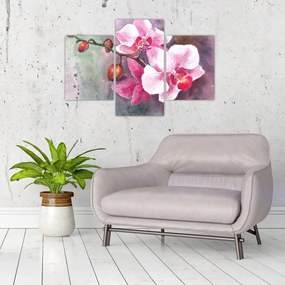 Obraz - Orchidey, aquarel (90x60 cm)